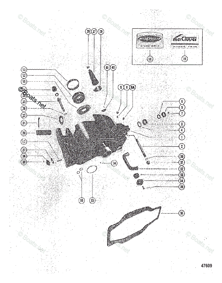 Mercruiser Sterndrive Outdrives OEM Parts Diagram For GIMBAL HOUSING ...