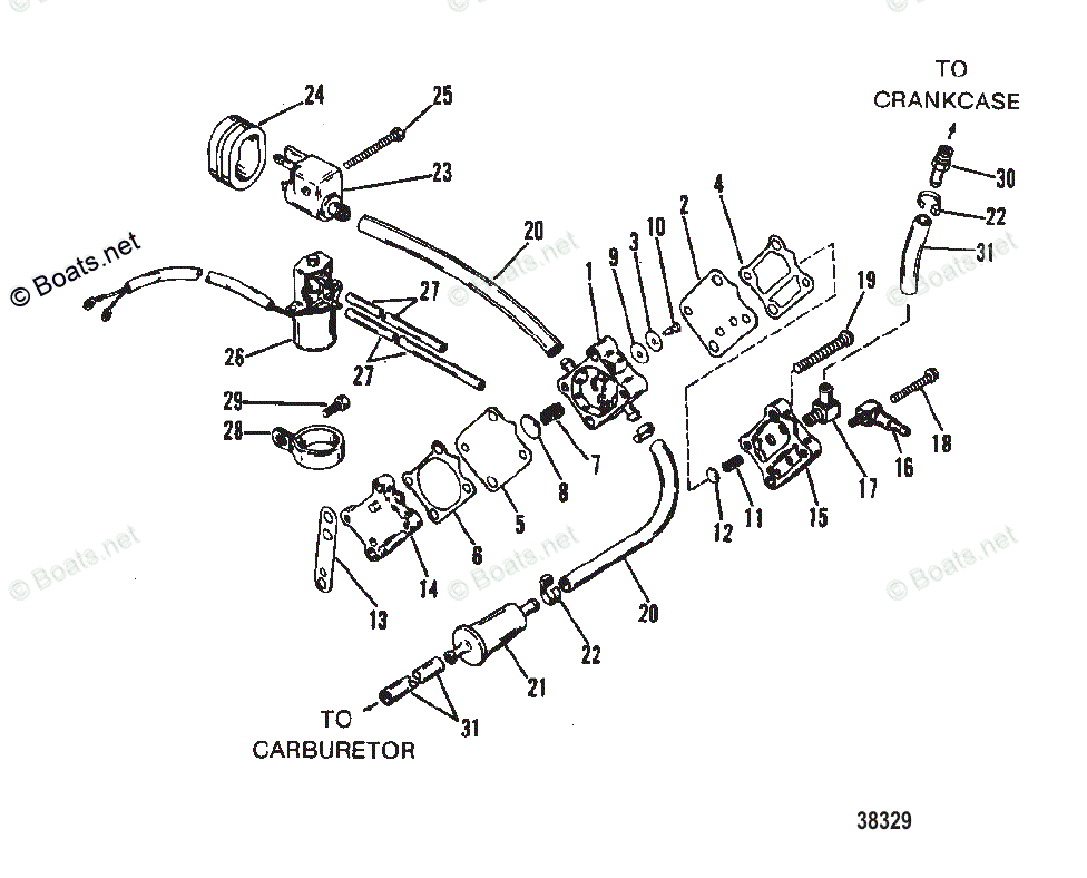 Mercury Outboard 75hp Oem Parts Diagram For Fuel Pump