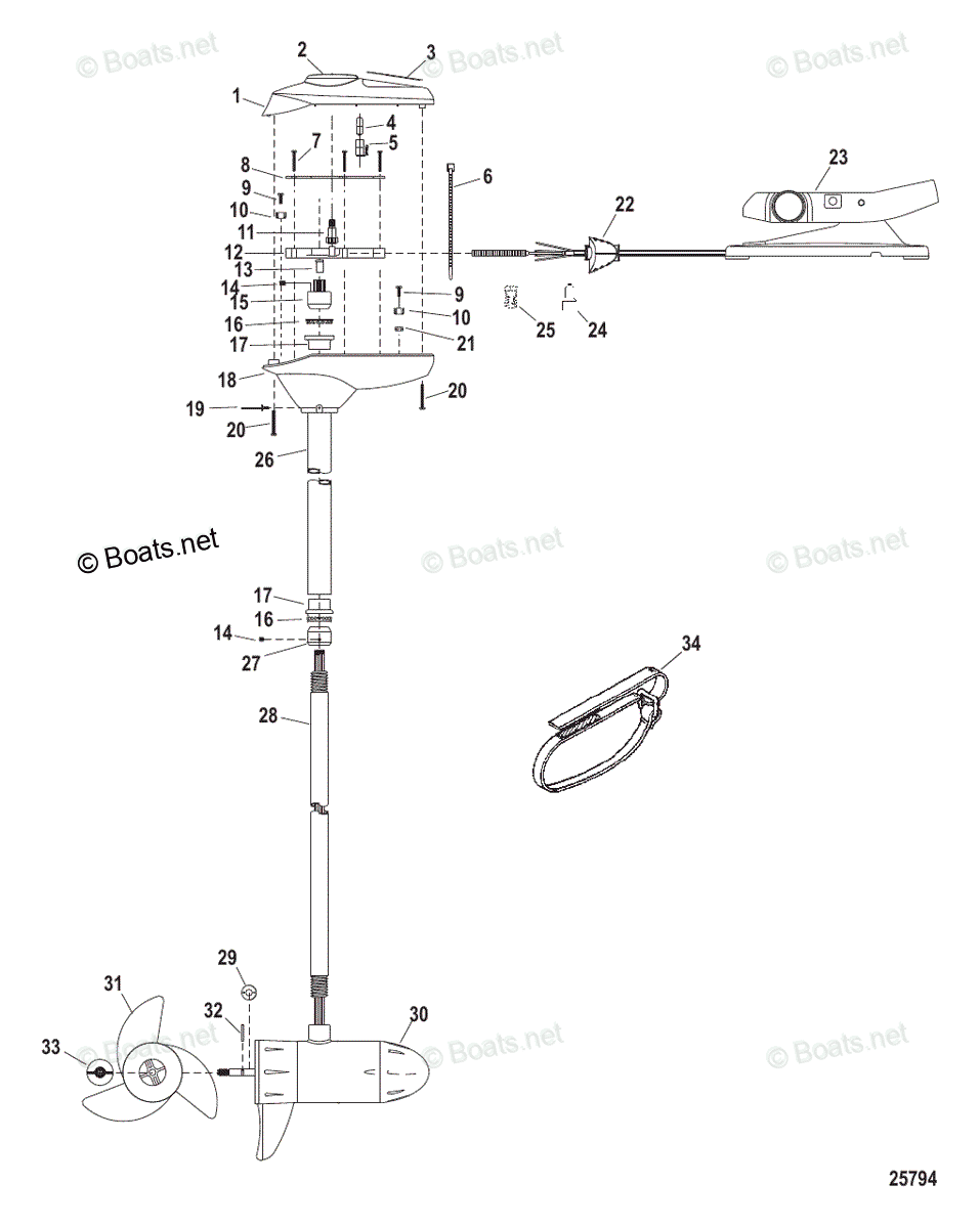 Motorguide Trolling Motor MotorGuide Fresh Water Series OEM Parts ...