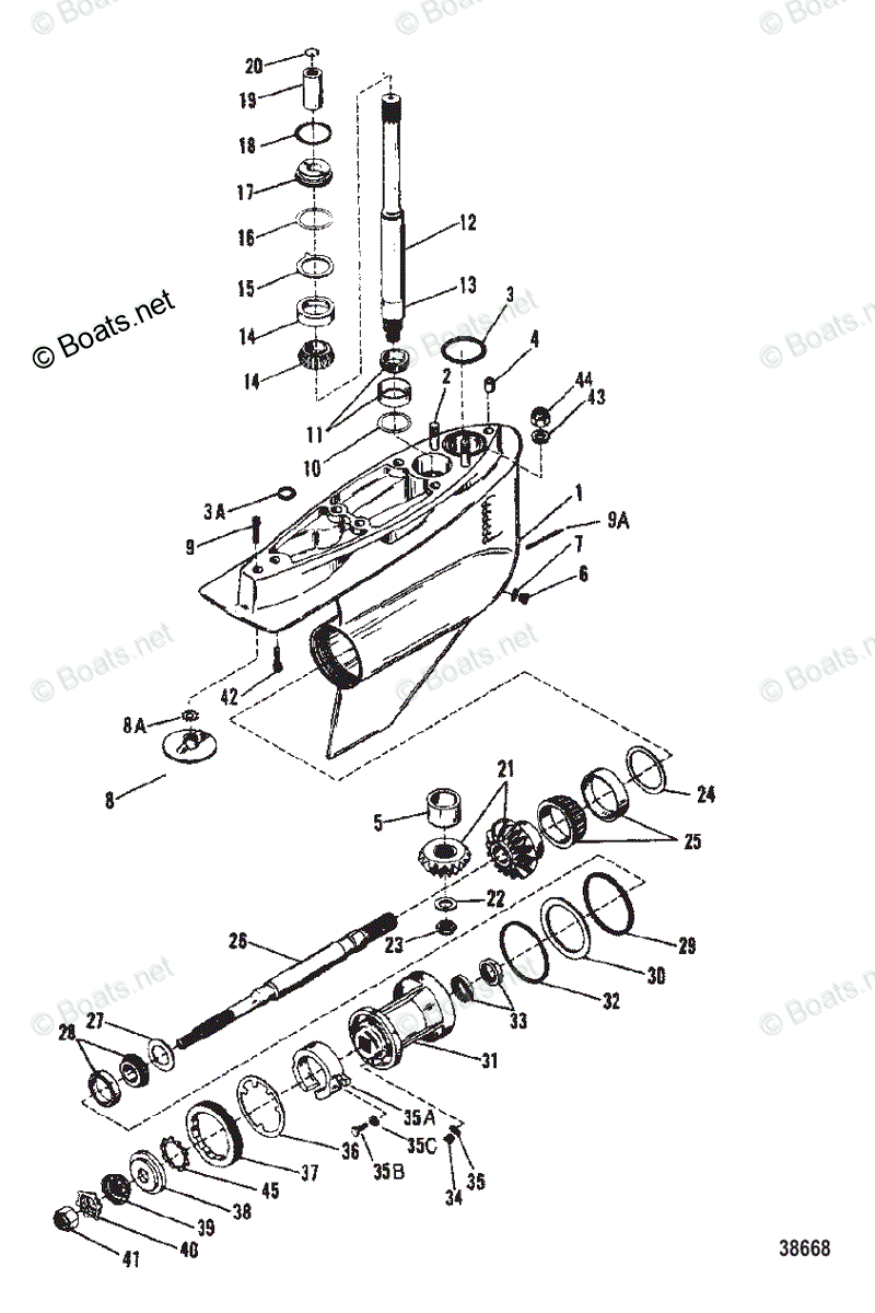 Mercruiser Sterndrive Outdrives OEM Parts Diagram For GEAR HOUSING ...