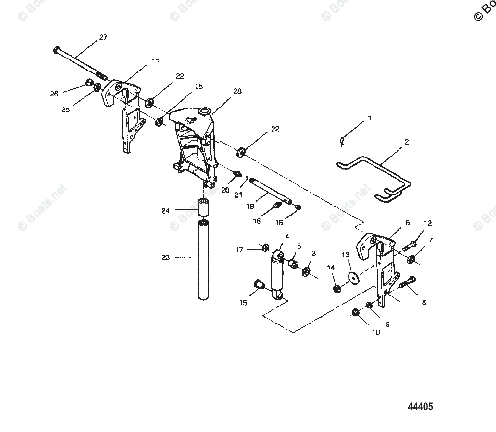 Force Outboard 1990 OEM Parts Diagram for Swivel Bracket and Transom ...