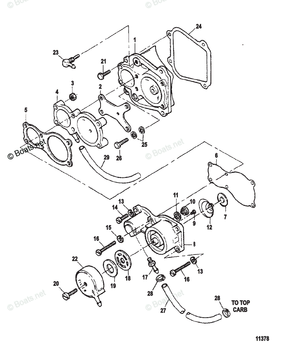 Mercury Sportjet Jet Drive 120HP OEM Parts Diagram for Fuel Pump ...