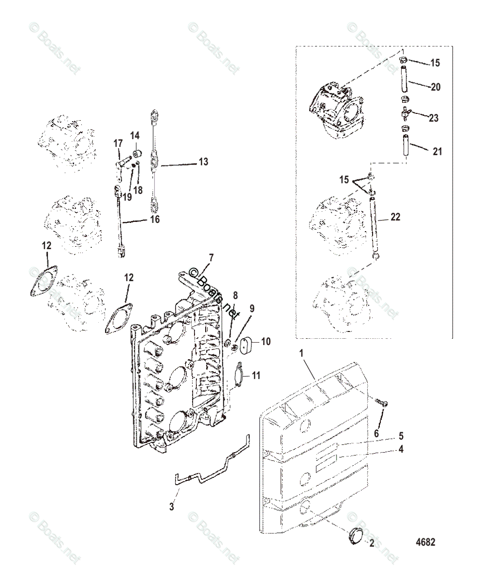 Mercury Outboard 65HP OEM Parts Diagram for Attenuator Plate | Boats.net