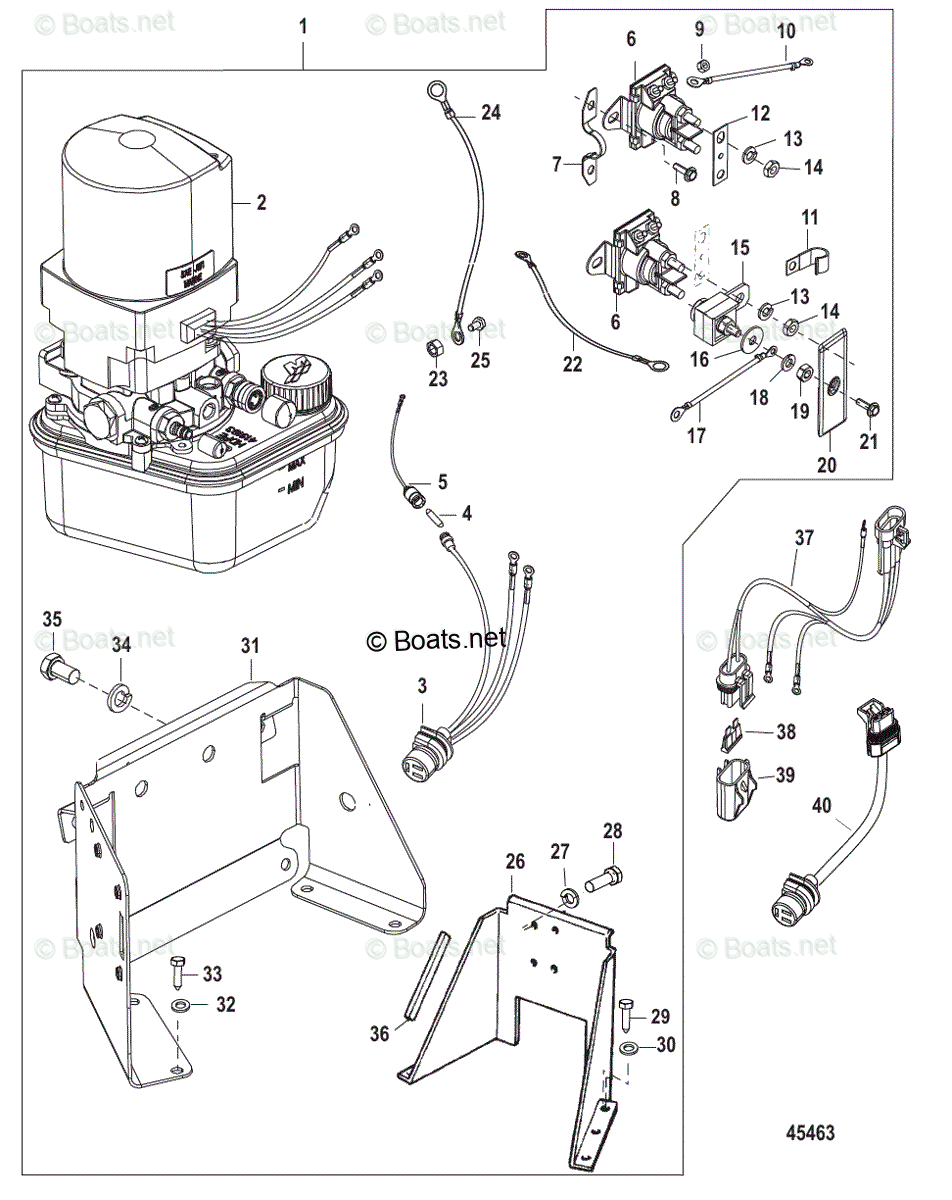 Mercruiser Sterndrive Outdrives OEM Parts Diagram for Hydraulic Pump ...
