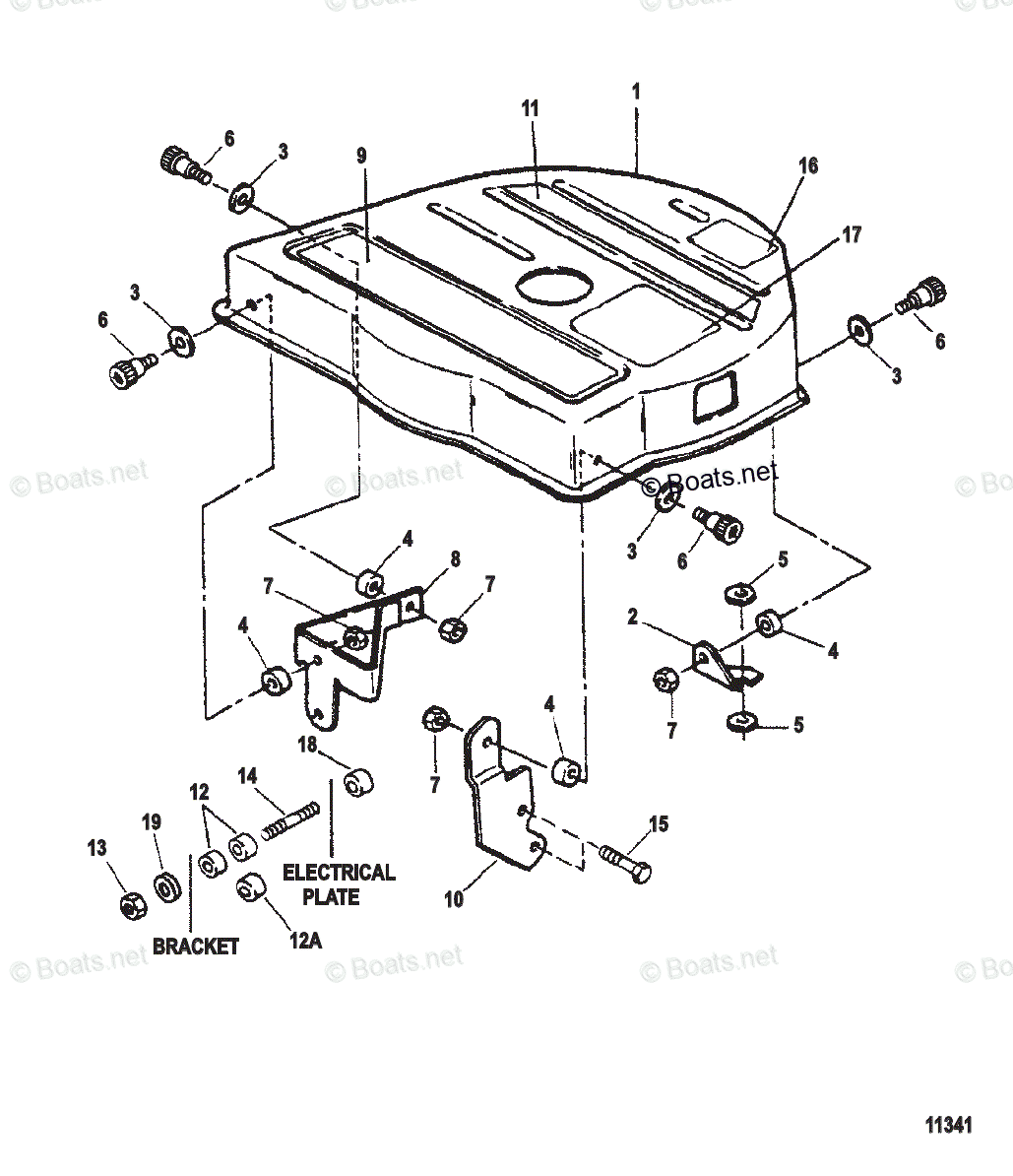 Mercury Sportjet Jet Drive 90HP OEM Parts Diagram for FLYWHEEL GUARD