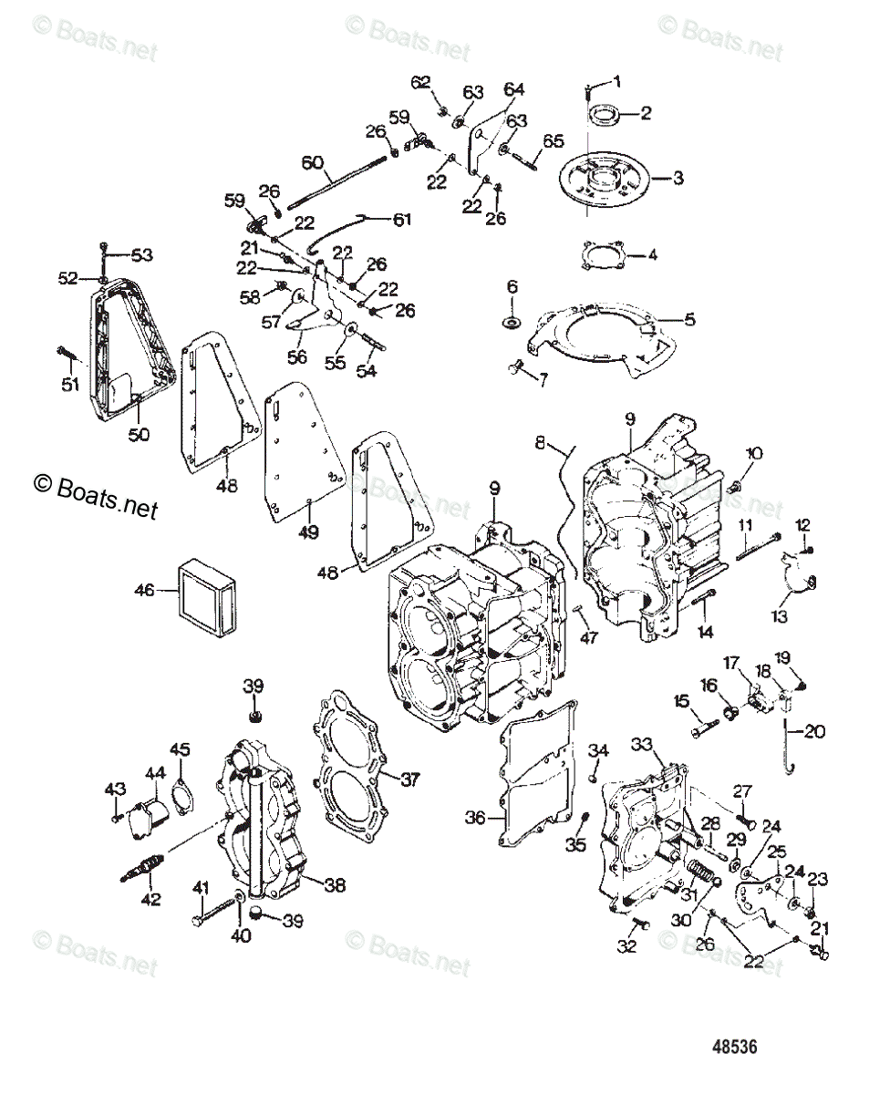 Force Outboard 1987 OEM Parts Diagram for Power Head