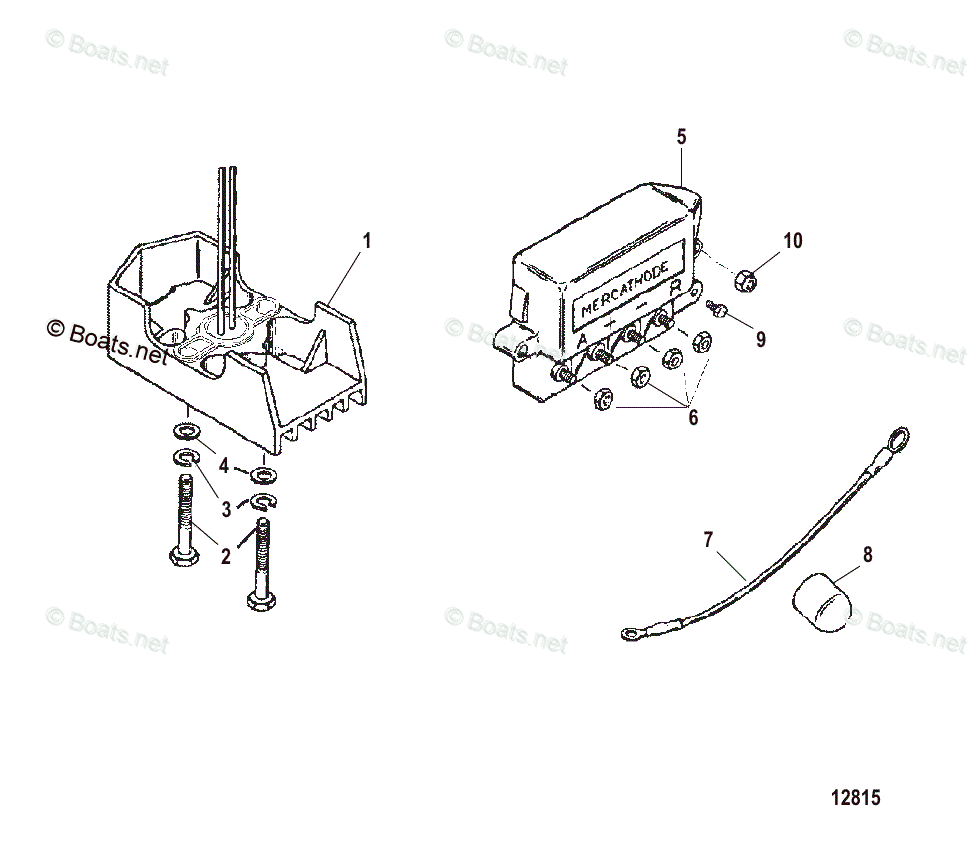 Mercruiser Sterndrive Gas Engines Oem Parts Diagram For Mercathode Components