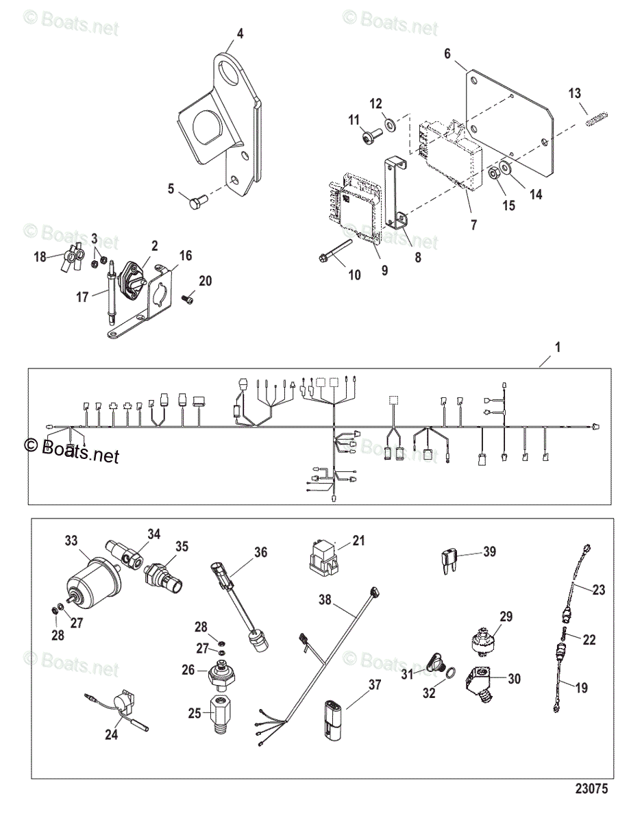 Mercruiser Sterndrive Gas Engines OEM Parts Diagram for Electrical