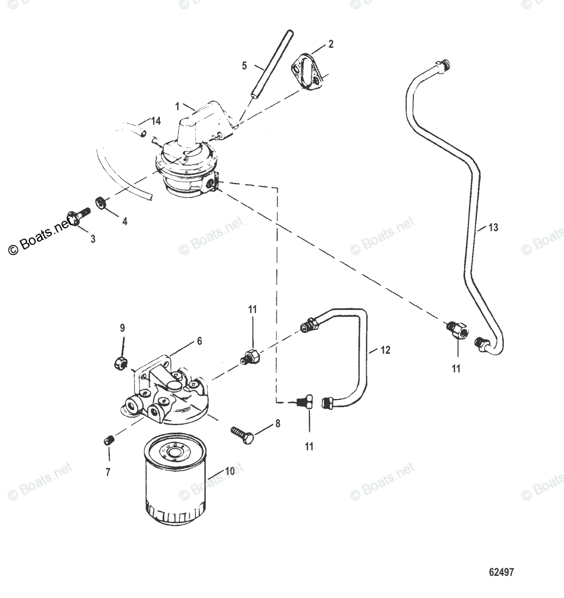 Mercruiser Sterndrive Gas Engines Oem Parts Diagram For Fuel Pump And 