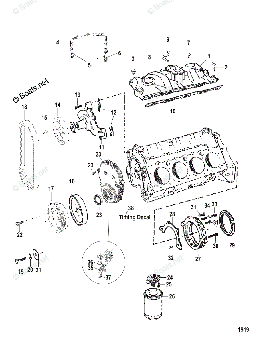 Mercruiser Inboard Gas Engines OEM Parts Diagram for INTAKE MANIFOLD ...