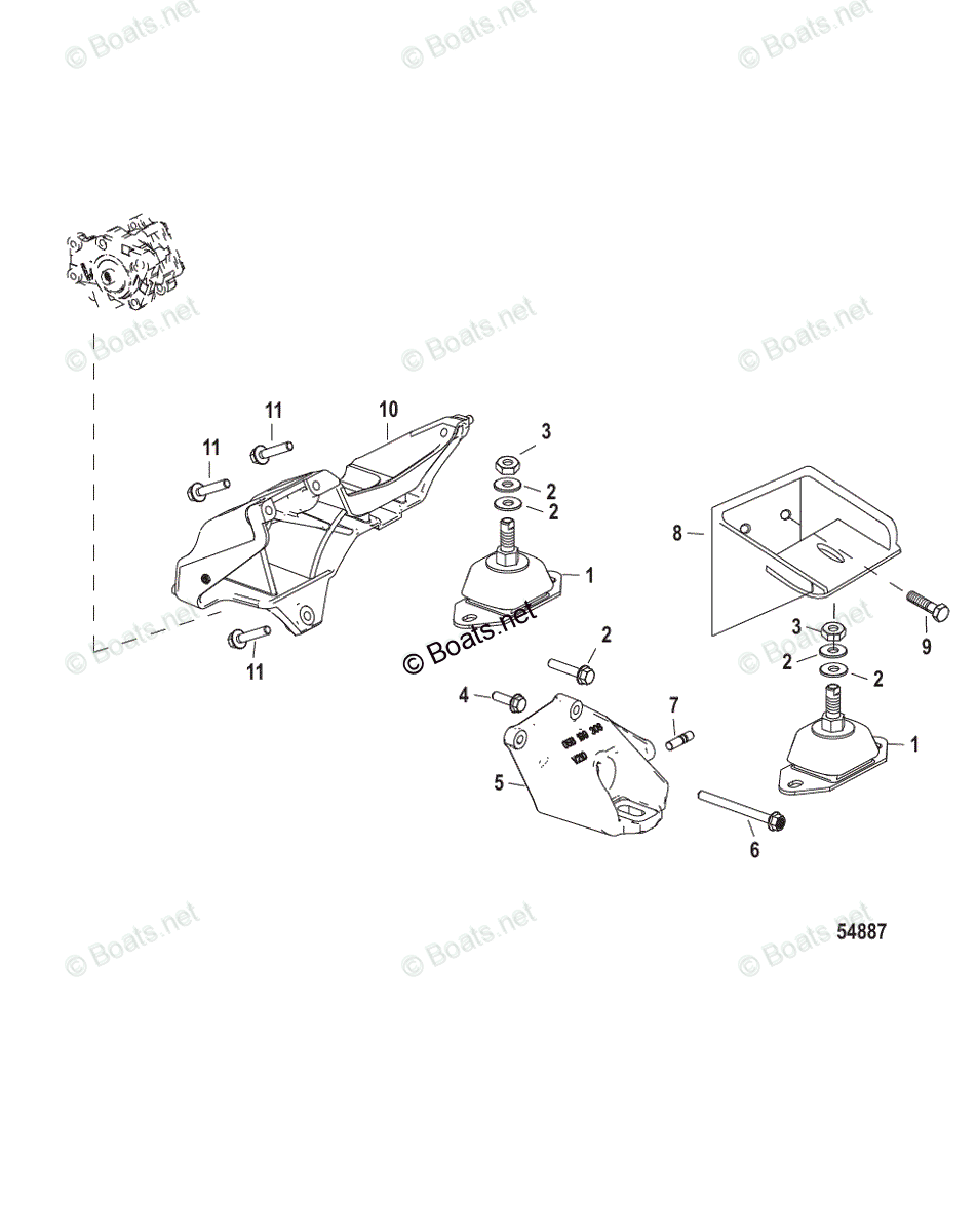 Mercruiser Sterndrive Diesel Engines OEM Parts Diagram for Engine
