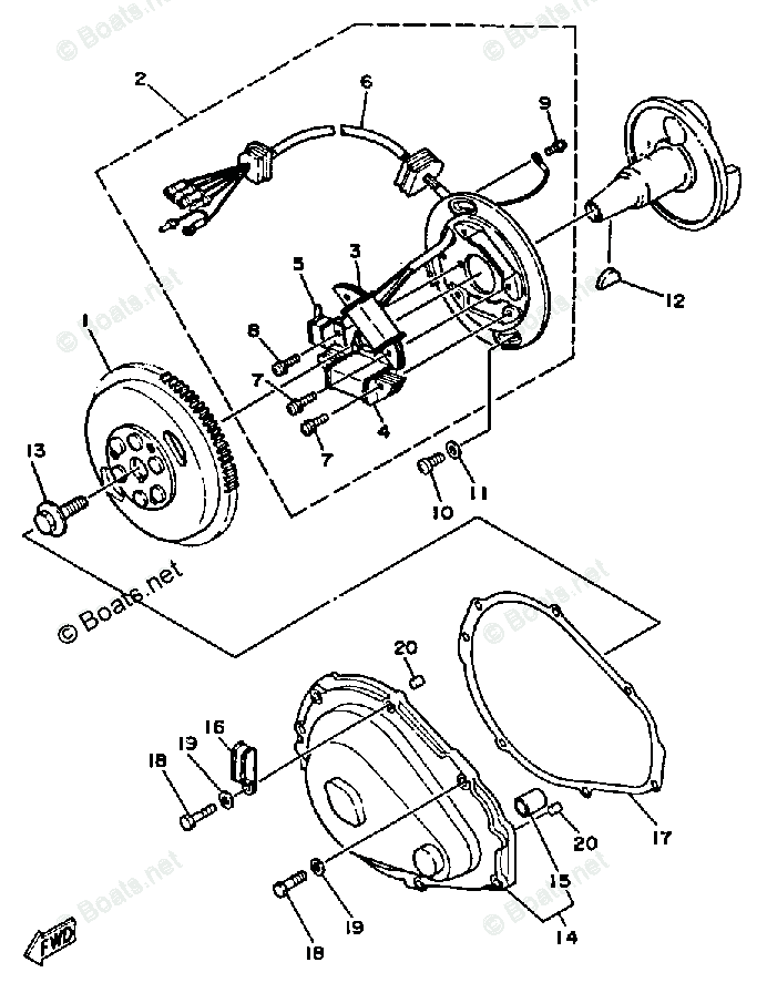 Yamaha Waverunner 1990 OEM Parts Diagram for Generator | Boats.net