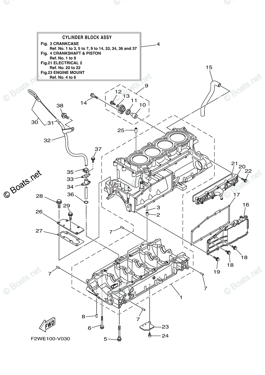 Yamaha Waverunner 2020 OEM Parts Diagram for CRANKCASE | Boats.net