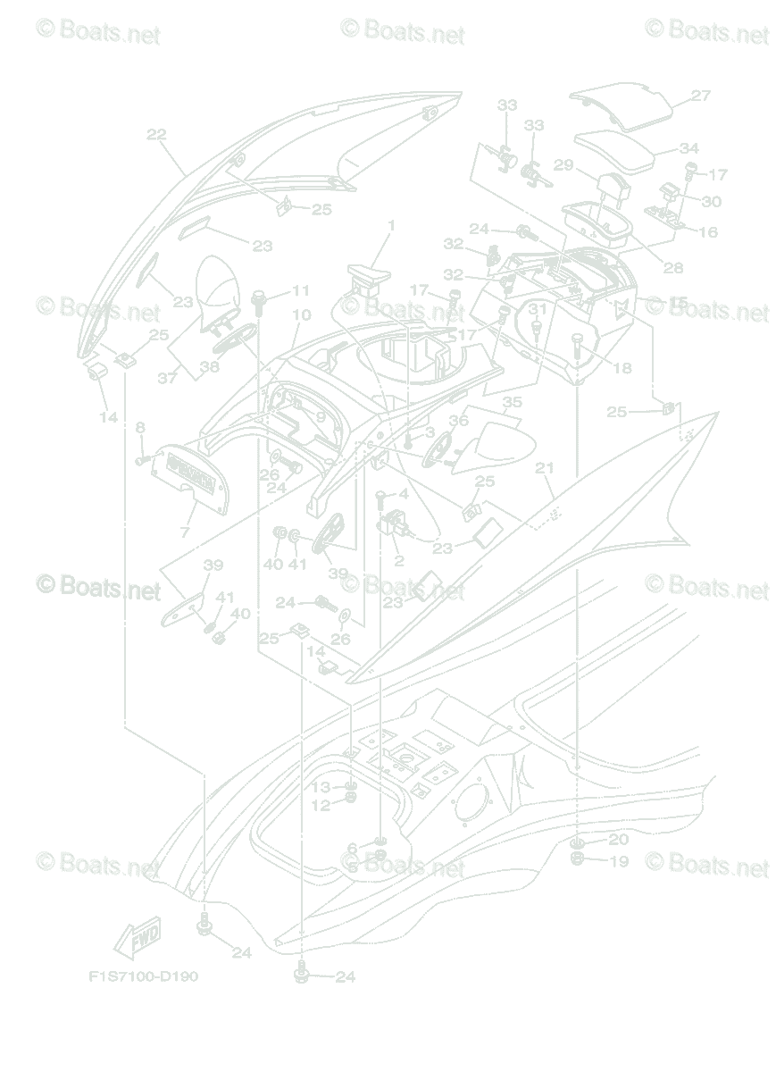 Yamaha Waverunner 2005 OEM Parts Diagram for Engine Hatch 1