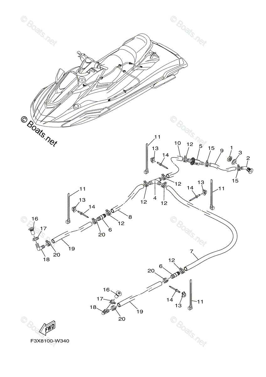 Yamaha Waverunner 2021 OEM Parts Diagram for Bilge Pump | Boats.net