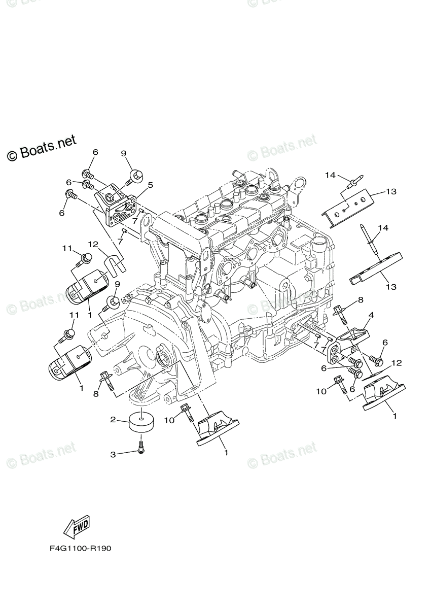 Yamaha Waverunner 2018 OEM Parts Diagram for Engine Mount | Boats.net