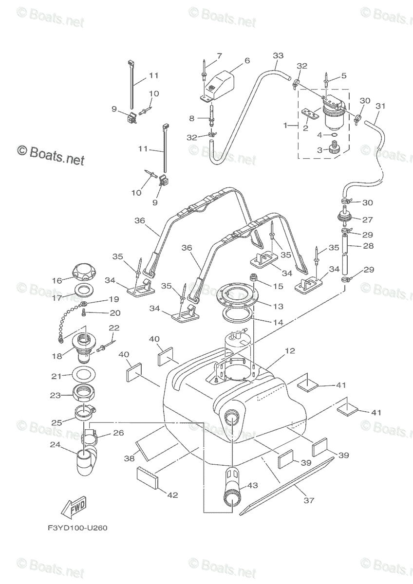 Yamaha Waverunner 2019 OEM Parts Diagram for FUEL TANK | Boats.net