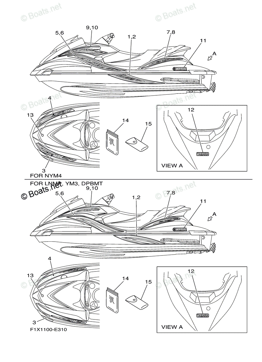 Yamaha Waverunner 2006 OEM Parts Diagram for Graphics