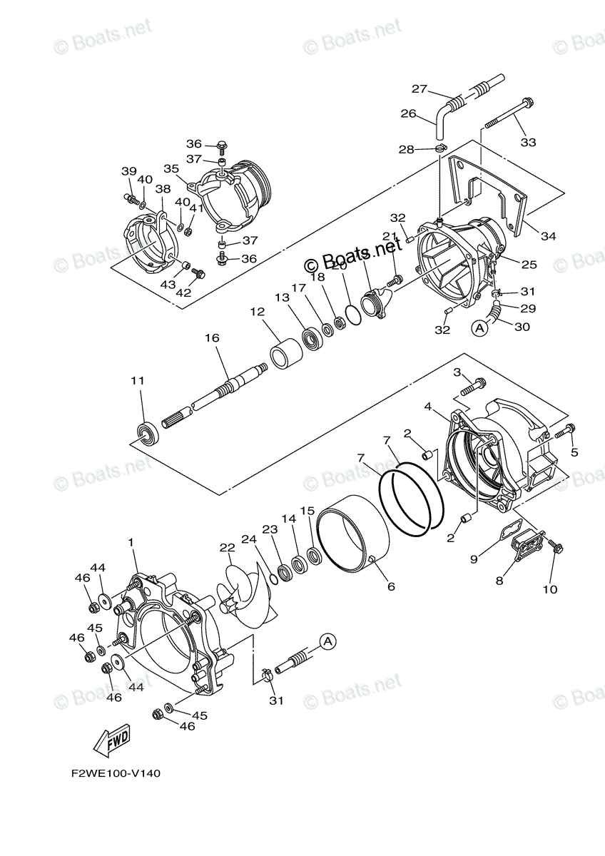 Yamaha Waverunner 2021 OEM Parts Diagram for Jet Unit 1 | Boats.net
