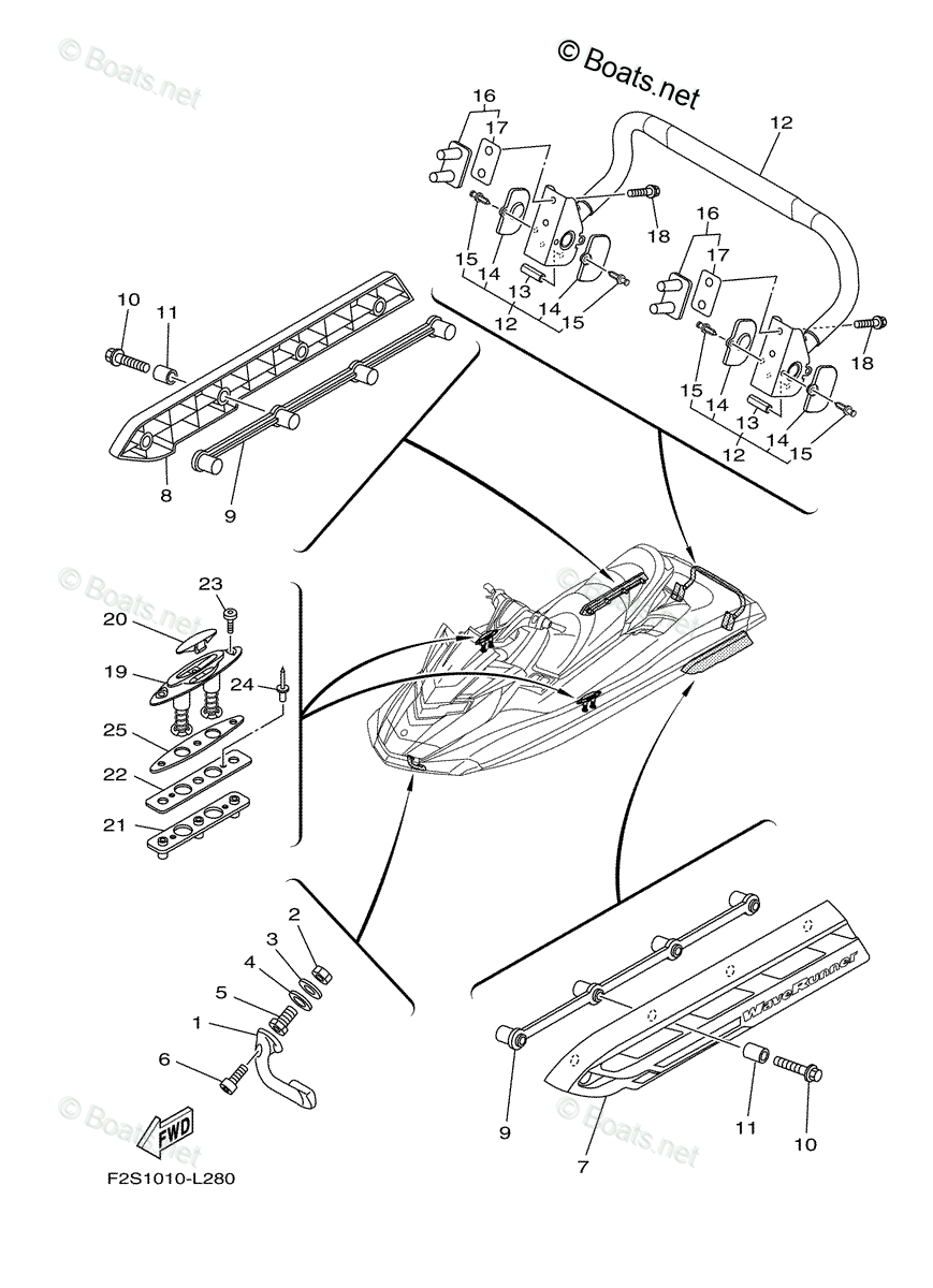 Yamaha Waverunner 2013 OEM Parts Diagram for Hull & Deck 2 | boats.net
