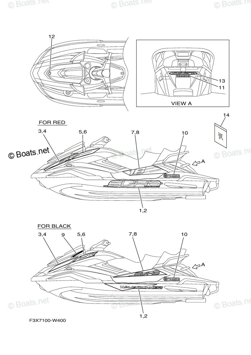 Yamaha Waverunner 2021 OEM Parts Diagram for Graphics | Boats.net
