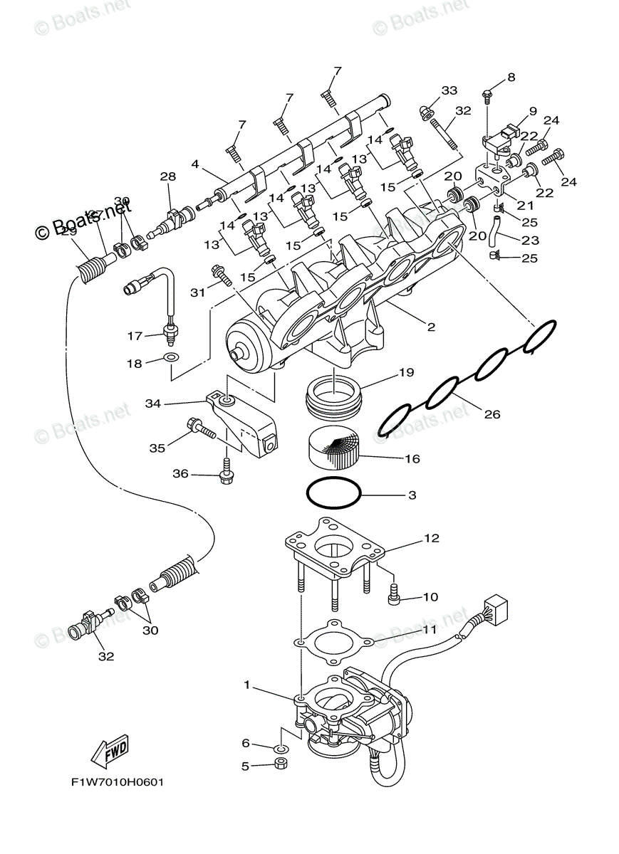 Yamaha Waverunner 2009 OEM Parts Diagram for Intake 1 | Boats.net