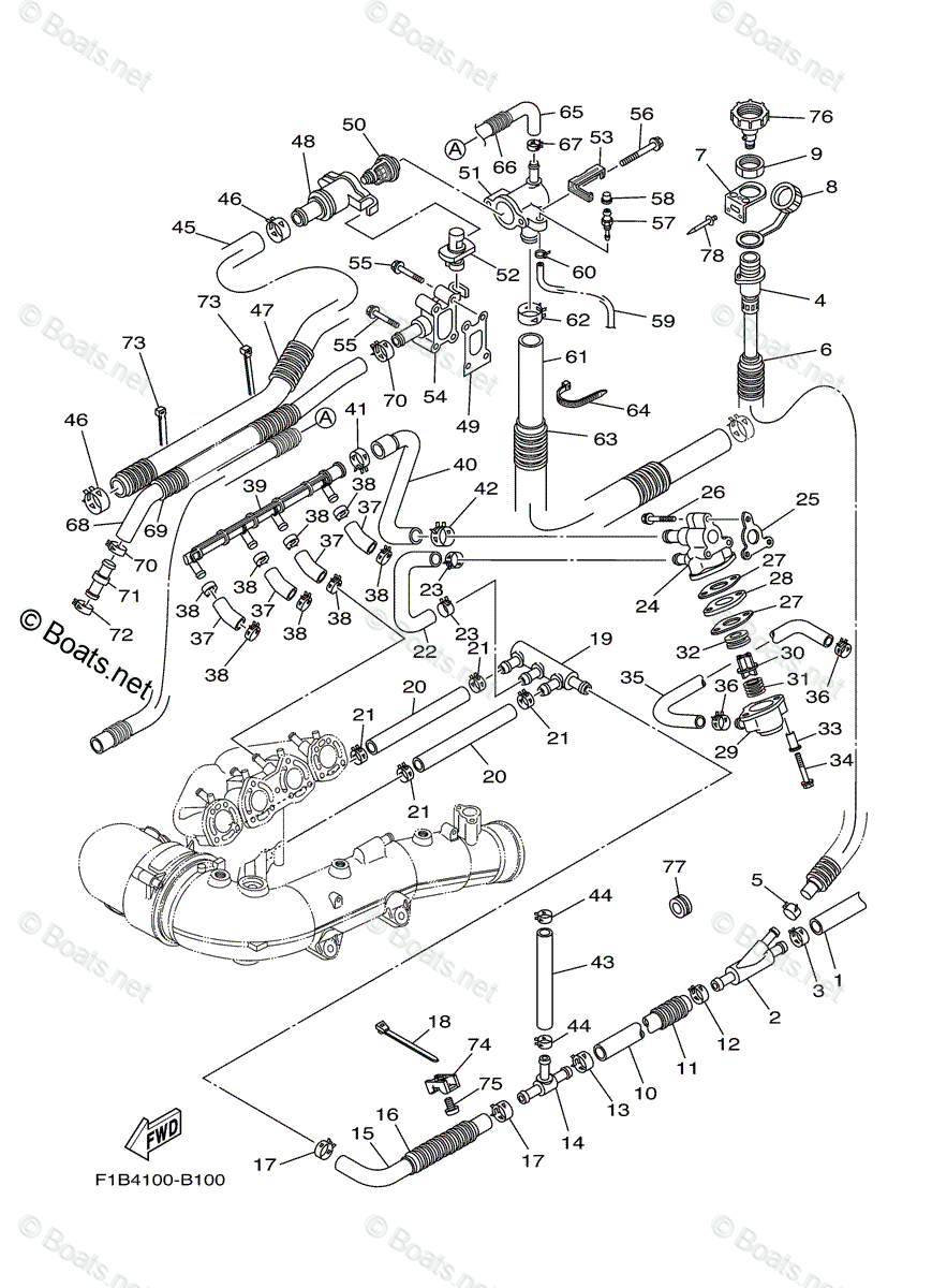 Yamaha Waverunner 2003 OEM Parts Diagram for Exhaust 2 | Boats.net