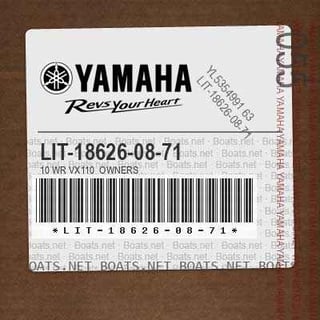 YAMAHA OEM 10 WR VX110 OWNERS - LIT-18626-08-71 | Boats.net