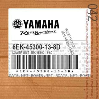 YAMAHA OEM LOWER UNIT 6EK-45300-13-8D - 6EK-45300-13-8D