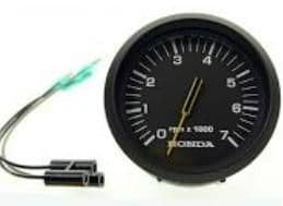 Tachometer 0-7000 RPM Black Face Flat Lens