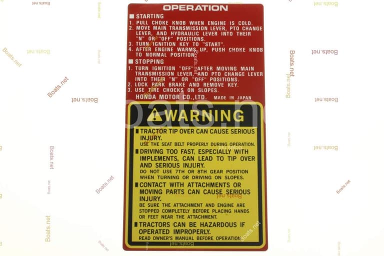 87114-769-000 LABEL, WARNING (ENGLISH)
