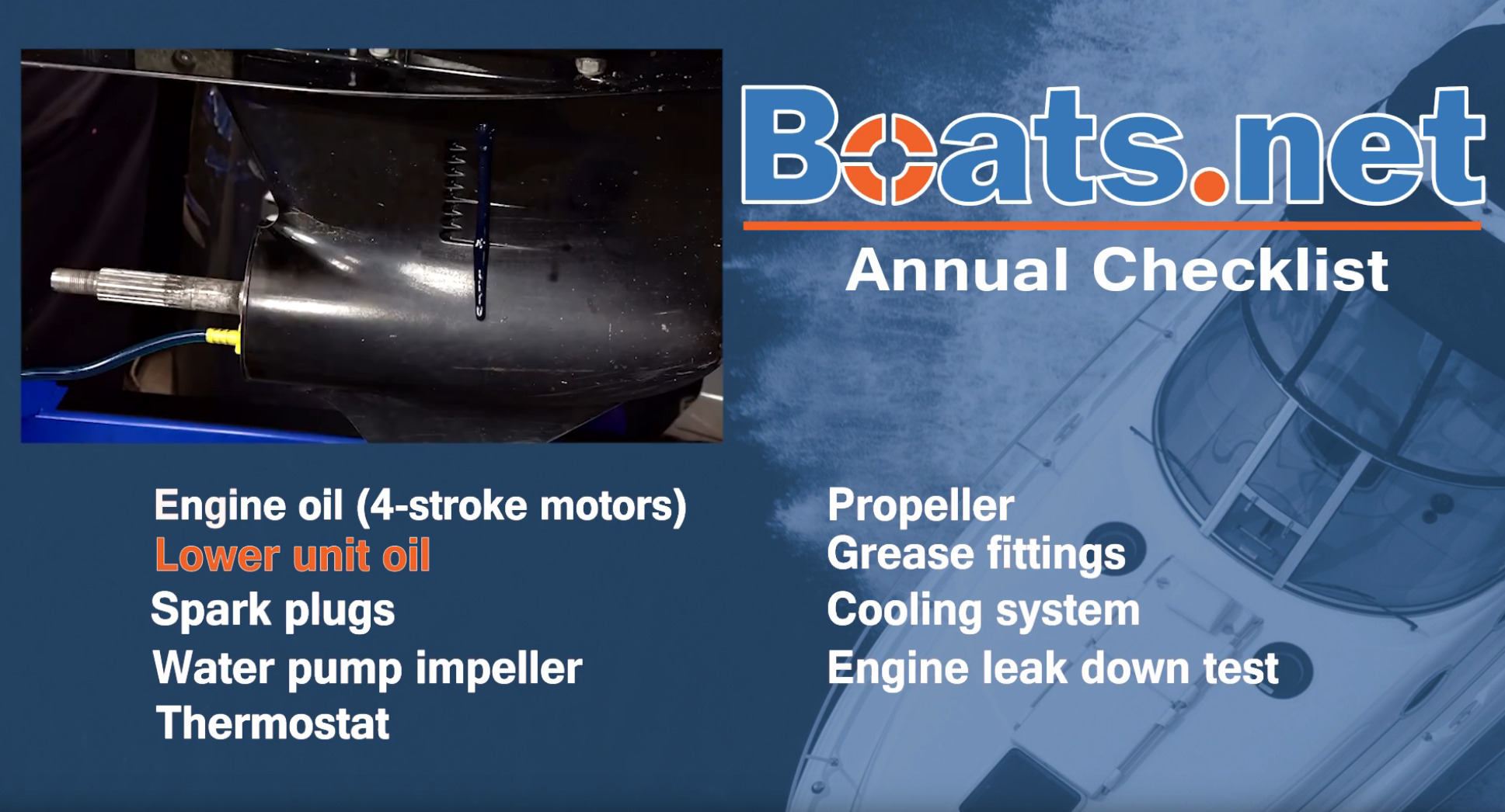 Outboard annual maintenance gearcase oil