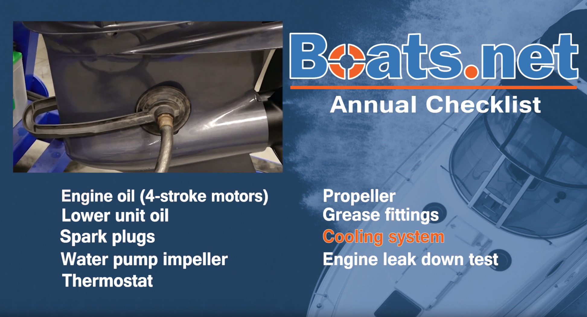 Outboard annual maintenance cooling system