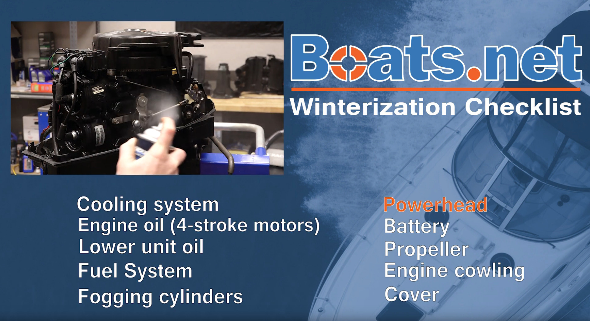 Outboard winterization powerhead