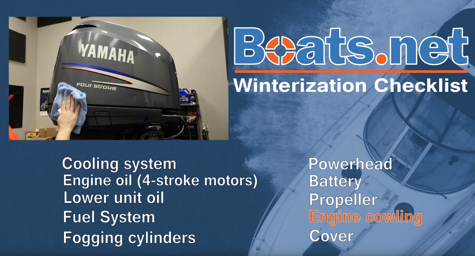 Outboard engine winterization cowling