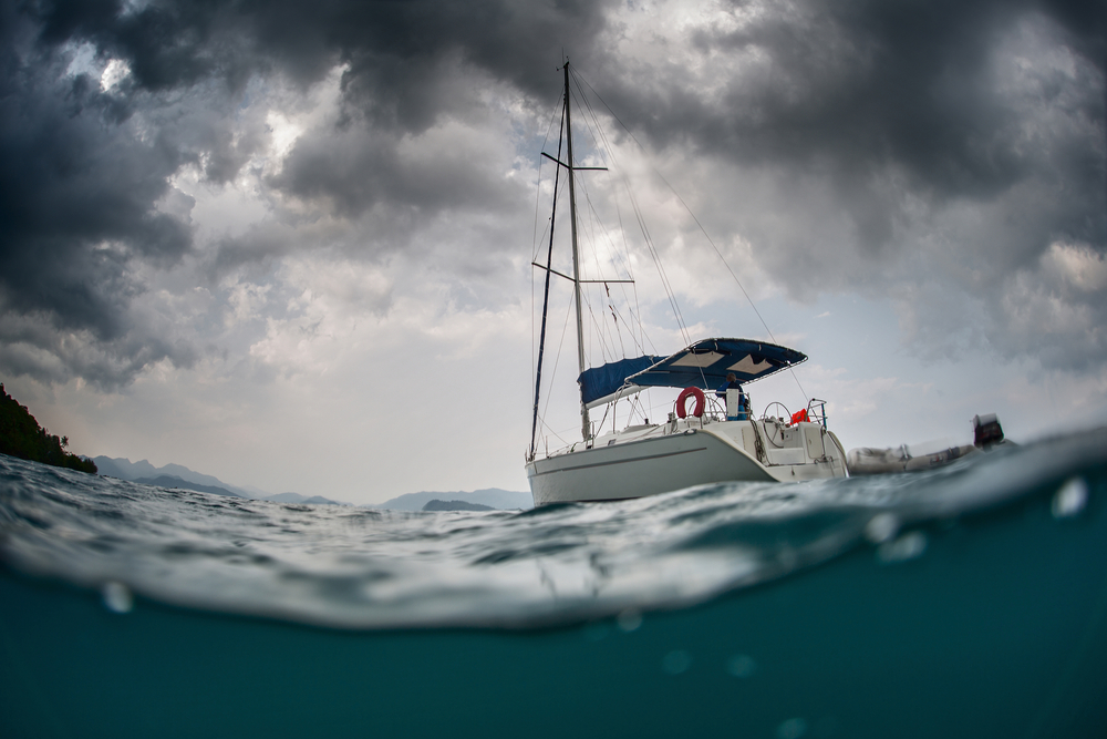Boat Bimini top weather protection