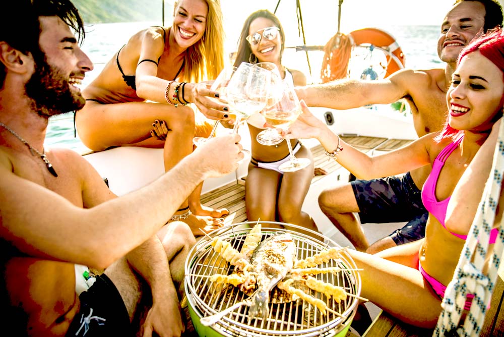 Boat coolers and grills