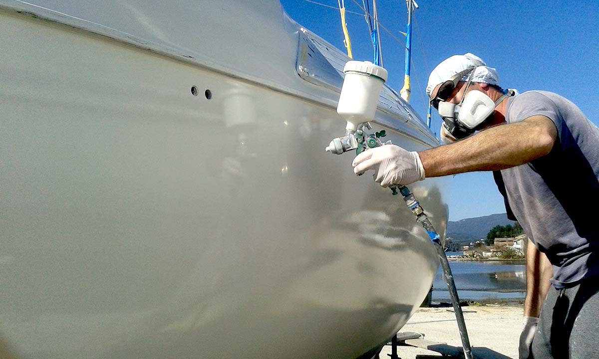 Fiberglass boat painting