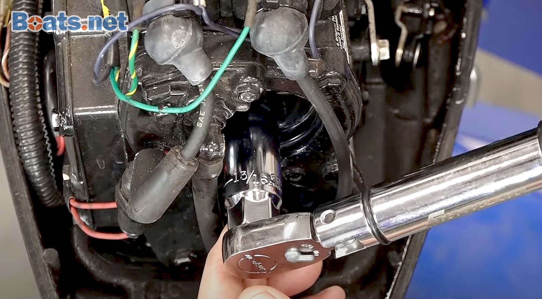 How to winterize a two-stroke outboard motor spark plugs