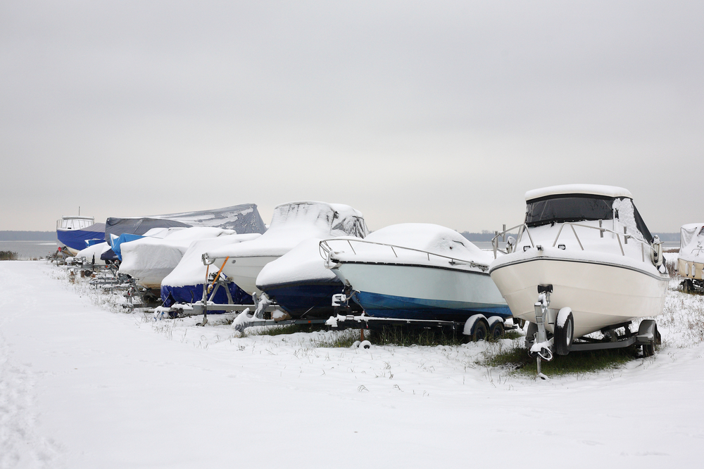 Winter boat storage on land