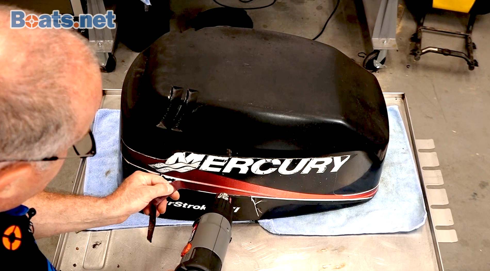 Mercury outboard engine decal removal