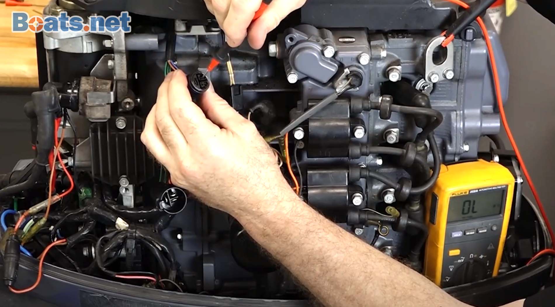 Outboard ignition system troubleshooting stator test