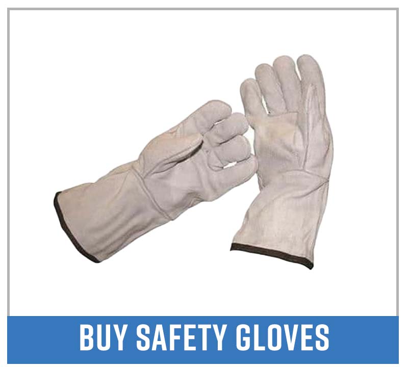 Buy shrink wrap leather safety gloves