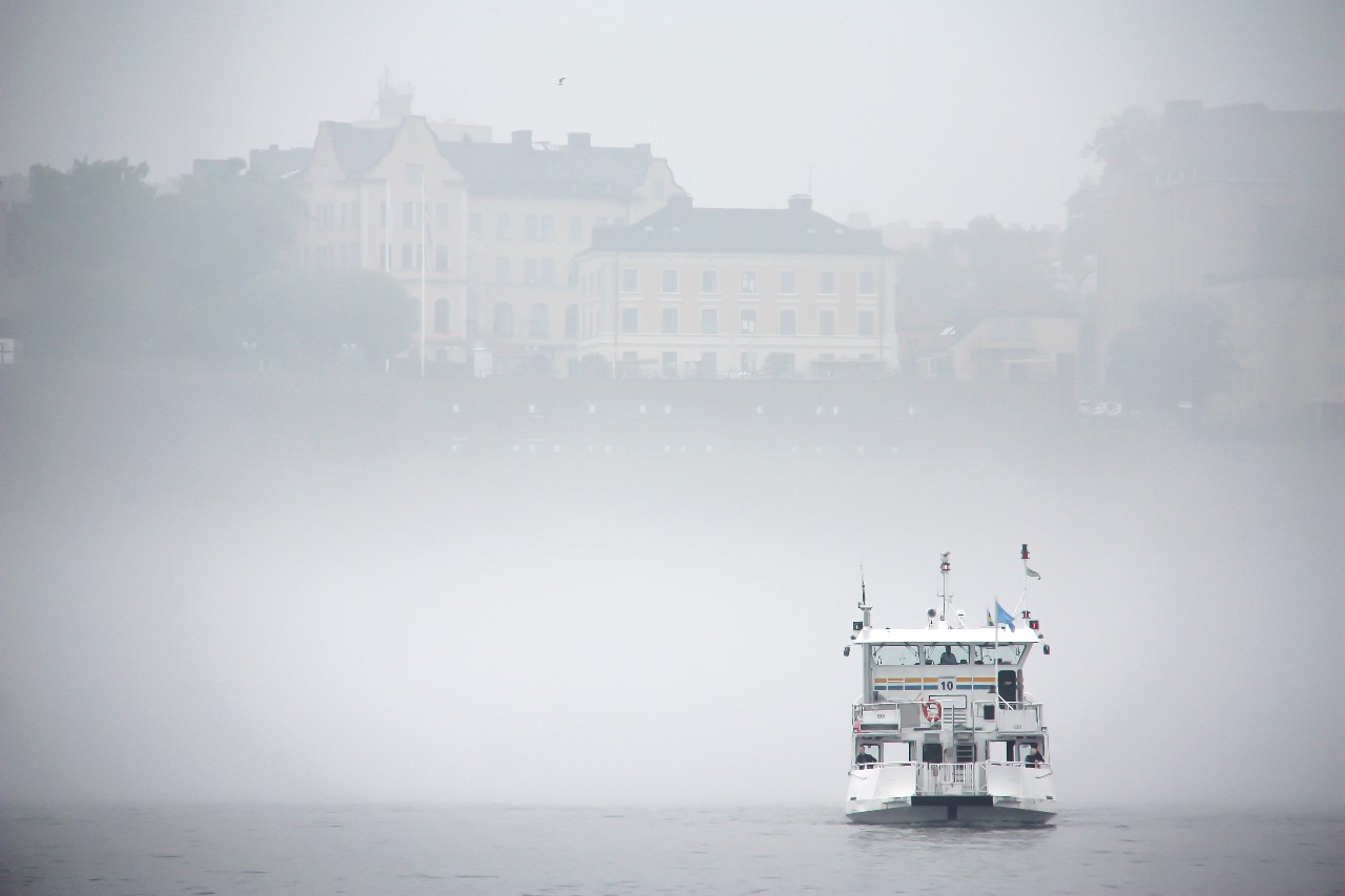 Foggy conditions boating