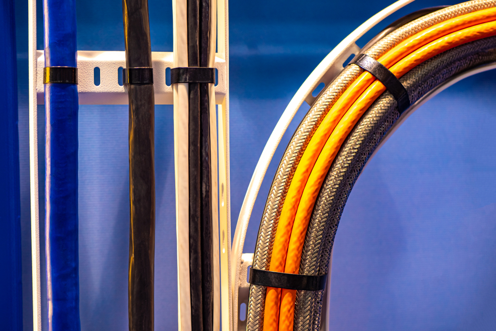Watertight electrical boat cables zip-tie