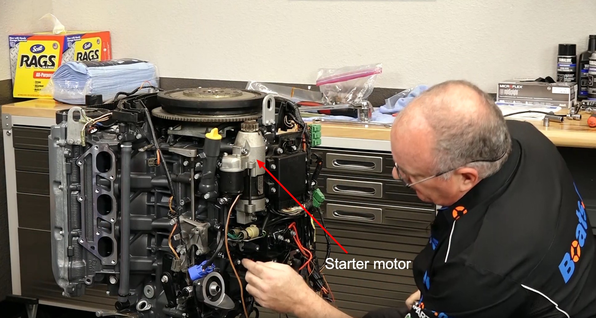 Yamaha F225TXRC outboard starter motor